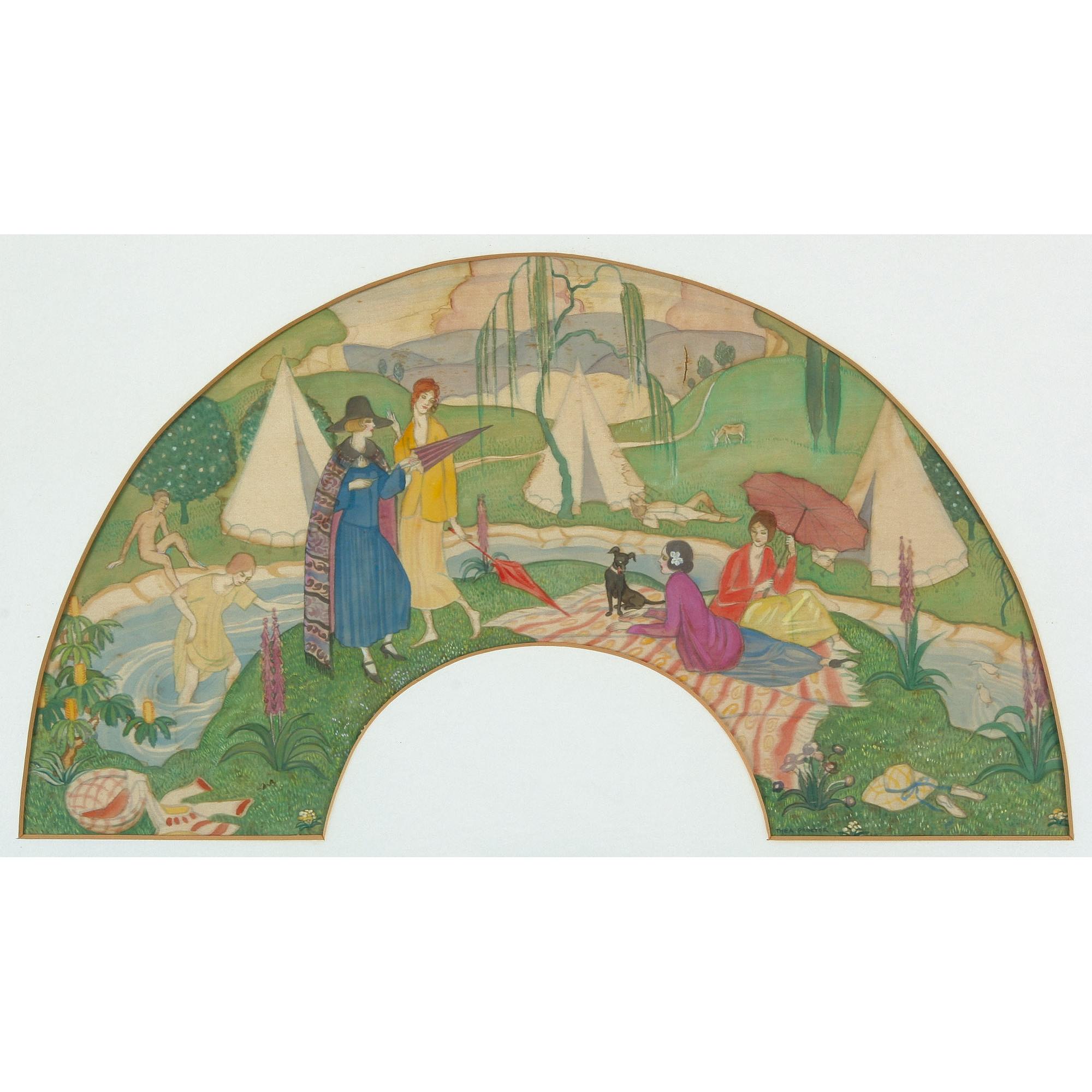 Thea Proctor - Australian Pair Of Watercolours, A Day By The Beach And A Day By The River (2)