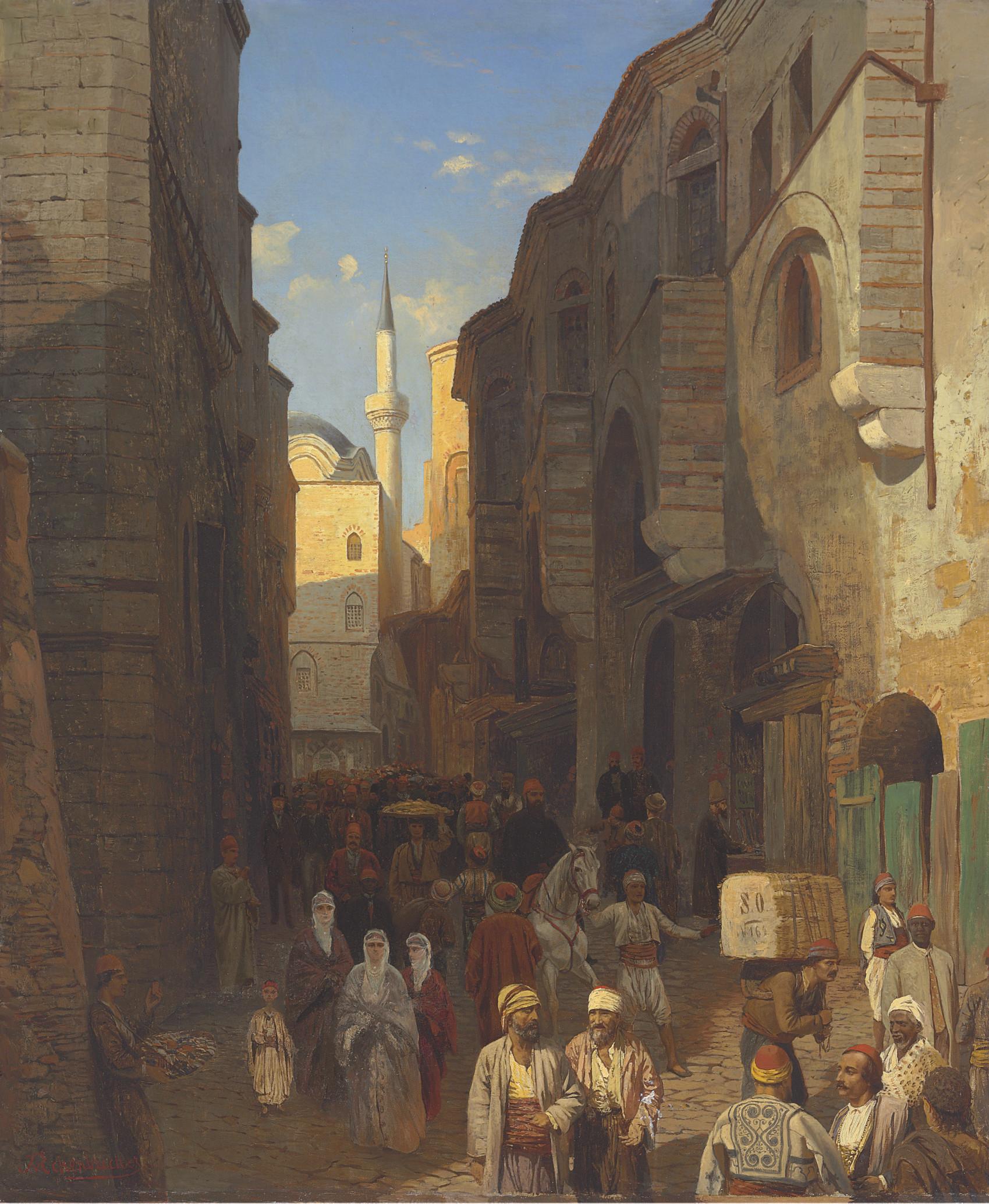 Themistocles von Eckenbrecher I - A Busy Street in Tangiers