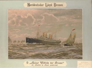 Themistocles von Eckenbrecher - The Norddeutscher Lloyd, Bremen; The Kaiser Wilhelm der Grosse passing the Needles