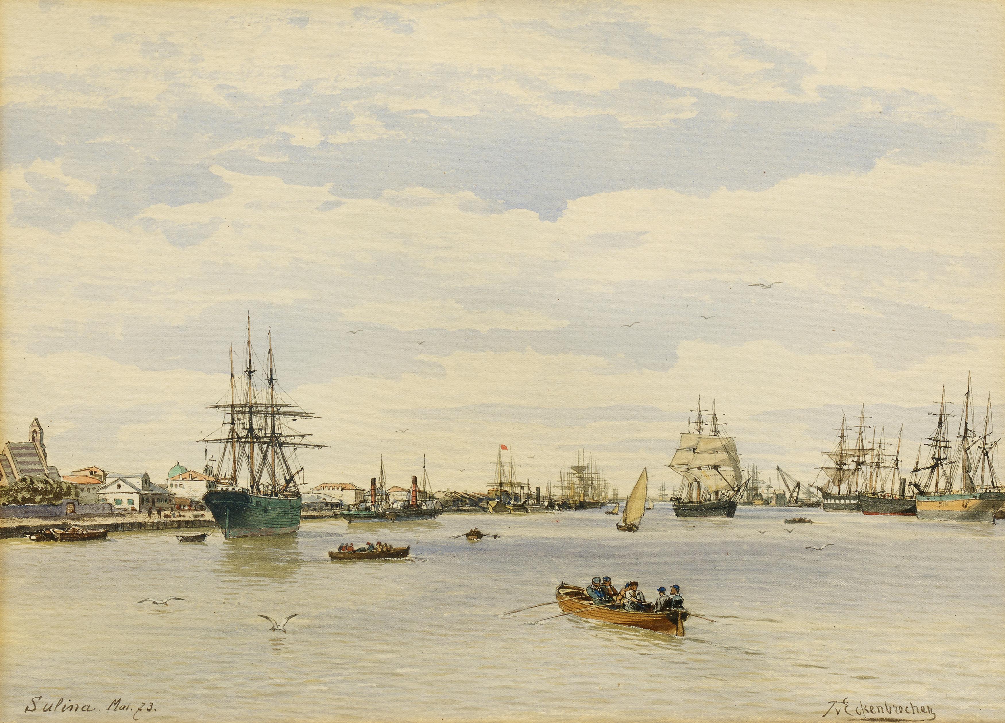 Themistokles von Eckenbrecher - Die Donaumündung bei Sulina (Rumänien).