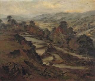 Theo Goedvriend - Indonesian river landscape