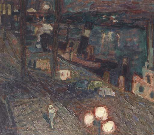 Theo Kurpershoek - Haven van Ancona, \'s nachts - Harbour of Acona by night