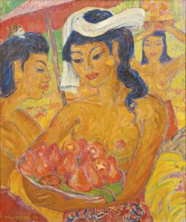 Theo Meier - Balinese Girls with Offerings