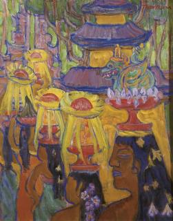 Theo Meier - Temple procession, Bali