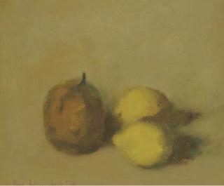 Theo Swagemakers - A still life with a pear and two lemons