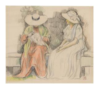 Théo Van Rysselberghe - Deux Femmes (Étude Pour La Terrasse)