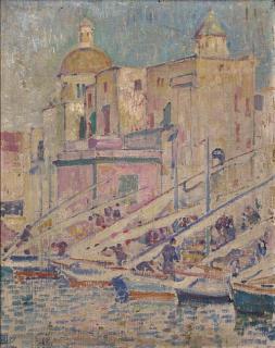 Théo van Rysselberghe - Le port de péche à Pozzuoli prés de Naples