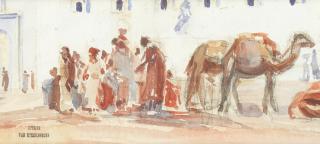 Théo Van Rysselberghe - Marché Arabe Et Deux Chameaux