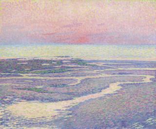 Théo Van Rysselberghe - Plage à marée basse, soir