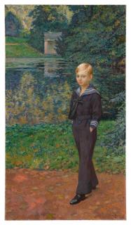 Théo Van Rysselberghe - Portrait De Claude Stevens En Marin, Au Jardin