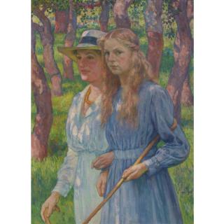 Théo van Rysselberghe - Portrait De Madame Schlumberger Et De Sa Fille