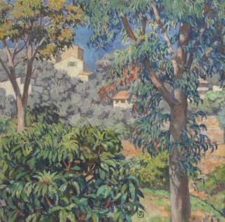 Theo Van Rysselberghe - Villas vues à travers les eucalyptus, La Mortola