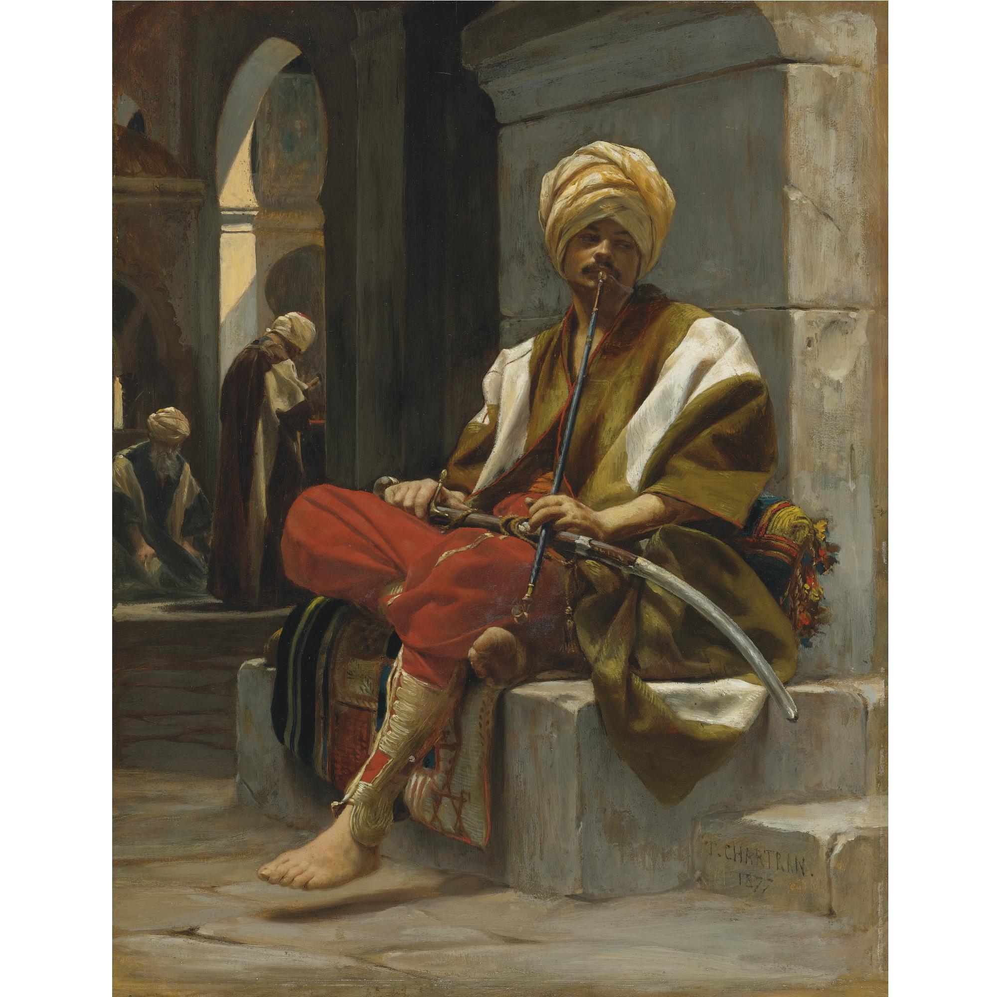 Théobald Chartran - French The Chibouk Smoker