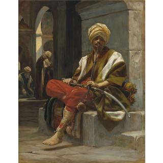 Théobald Chartran - French The Chibouk Smoker