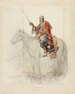 Theodor Horschelt - Ein Tscherkesse zu Pferd.