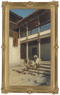 Theodor Josef Ethofer - A courtyard in the Alhambra, Granada