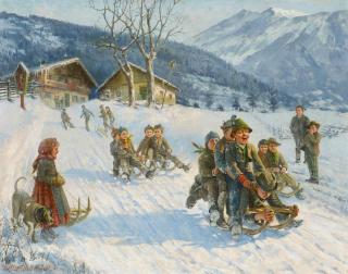 Theodor Kleehaas - Die Schlittenfahrt.