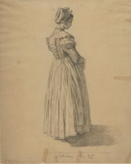 Theodor Leopold Weller - 2 Bll.: Studien zu „Gaukler auf der Piazza Montanara in Rom“.