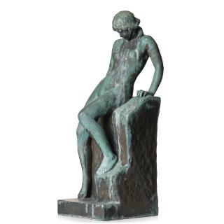 Theodor Lundberg - Women seated on a rock