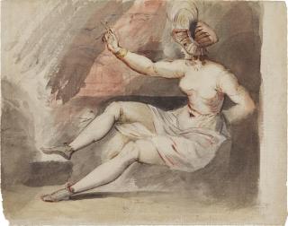 Theodor Matthias von Holst - Recto: A courtesan Verso: A study of a female nude