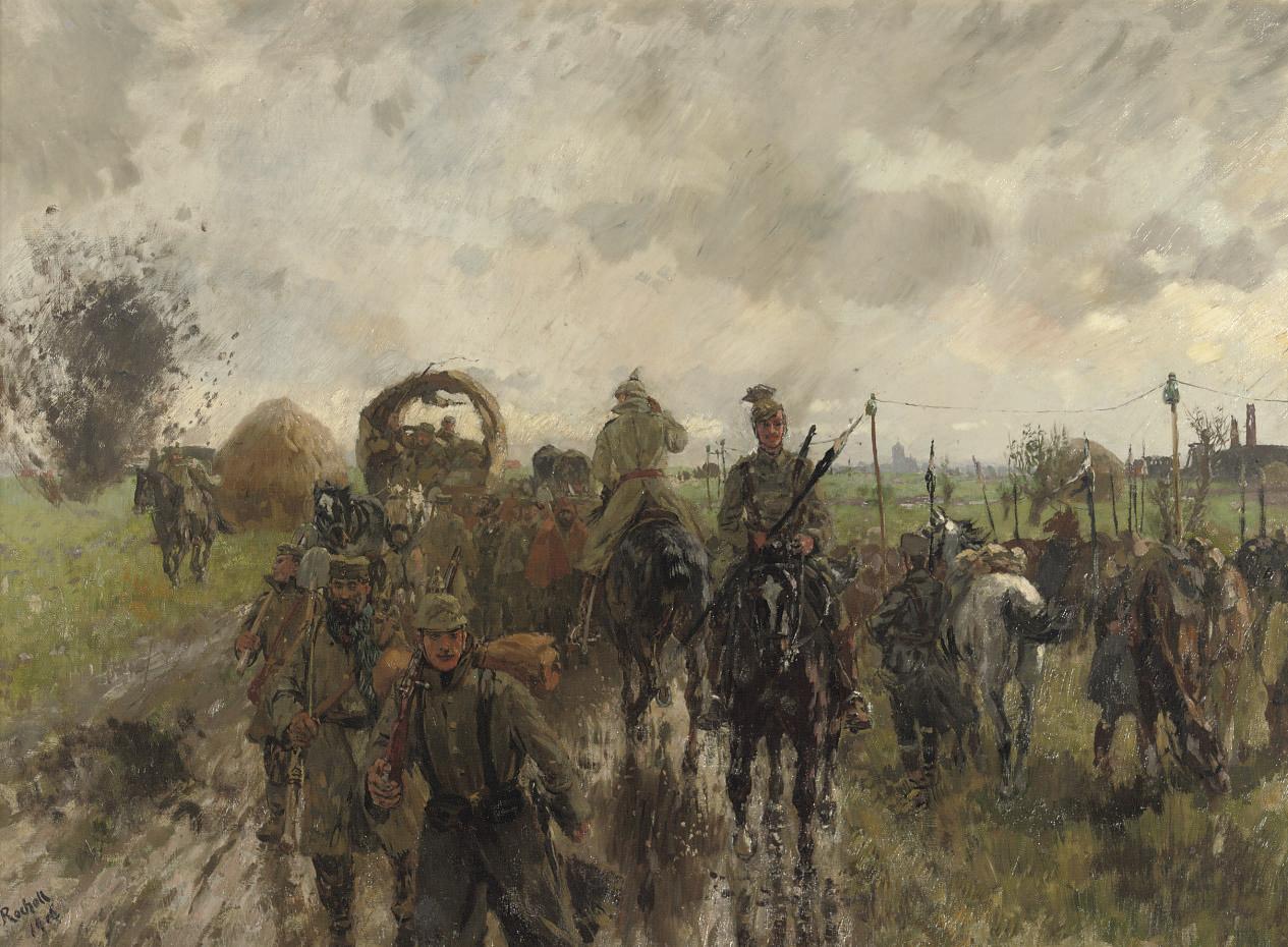 Theodor Rocholl - Cavalry between Pont à Vendin and Carvin, France