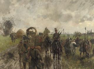 Theodor Rocholl - Cavalry between Pont à Vendin and Carvin, France