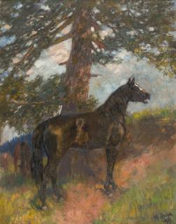 Theodor Rocholl - Pferde im Wald