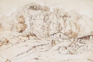 Théodore Caruelle d\'Aligny - View of the Convent of La Verna, Tuscany