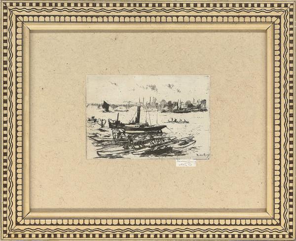 Theodore Casimir Roussel - The Sign Of The White Horse, Parson\'S Green; And The Steam Launch