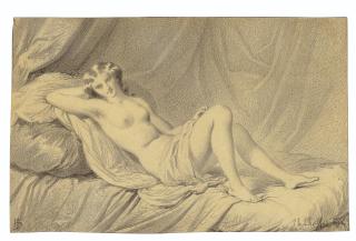 Théodore Chassériau - A reclining female nude