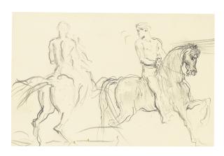 Théodore Chassériau - A Study Of Two Men On Horseback