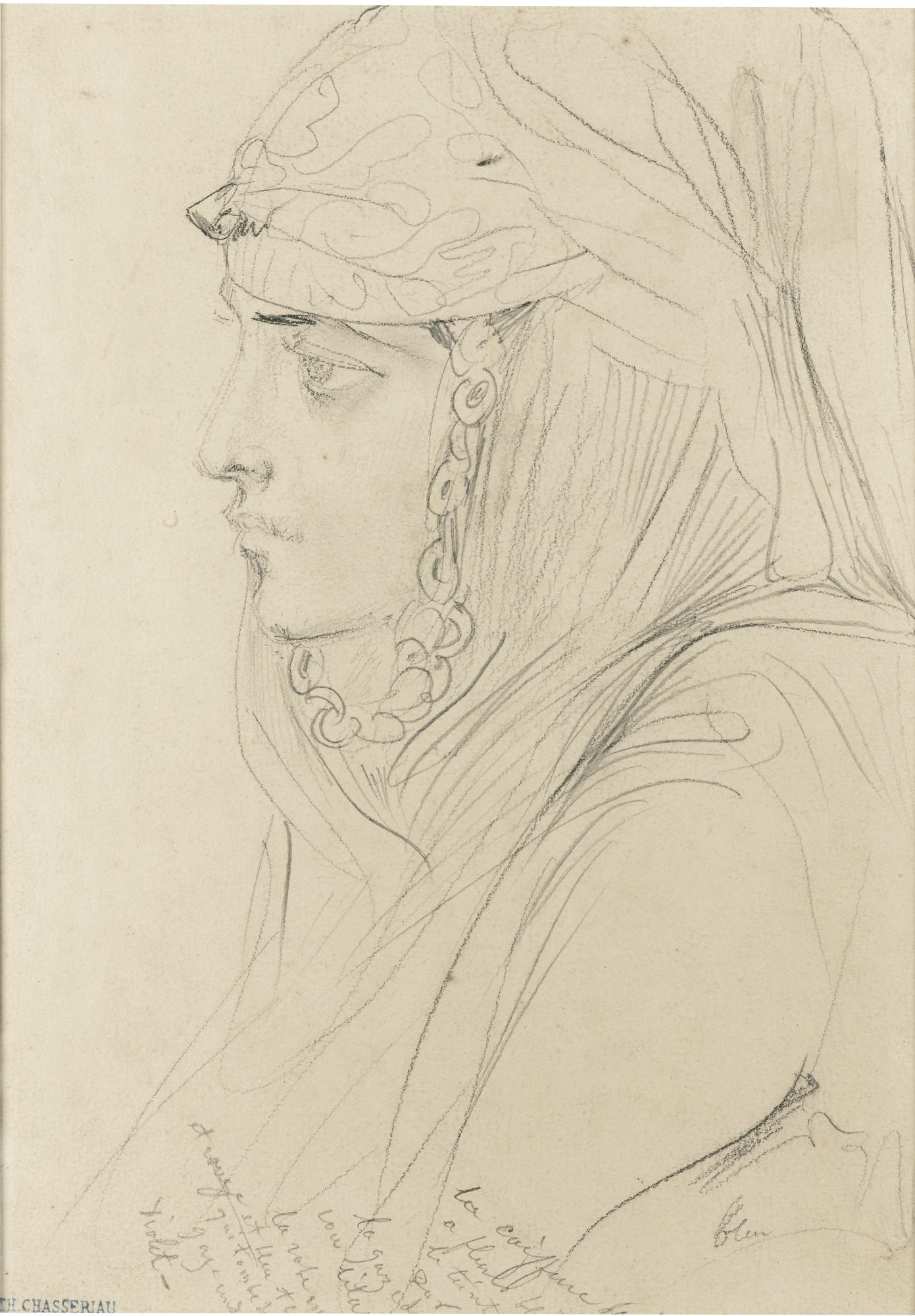 Théodore Chassériau - Profile Portrait Of An Arab Woman