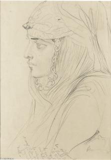 Théodore Chassériau - Profile Portrait Of An Arab Woman