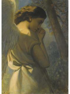 Theodore Chasseriau - Un Ange Priant Dans Le Jardin Des Oliviers