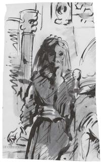 Théodore Chassériau - Une femme debout, pour La Romance du Saule