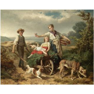 Théodore Gérard - Belgian La Promenade