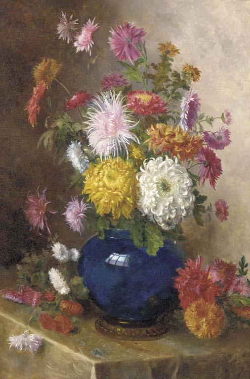 Théodore Gérard - Un bouquet de dahlia