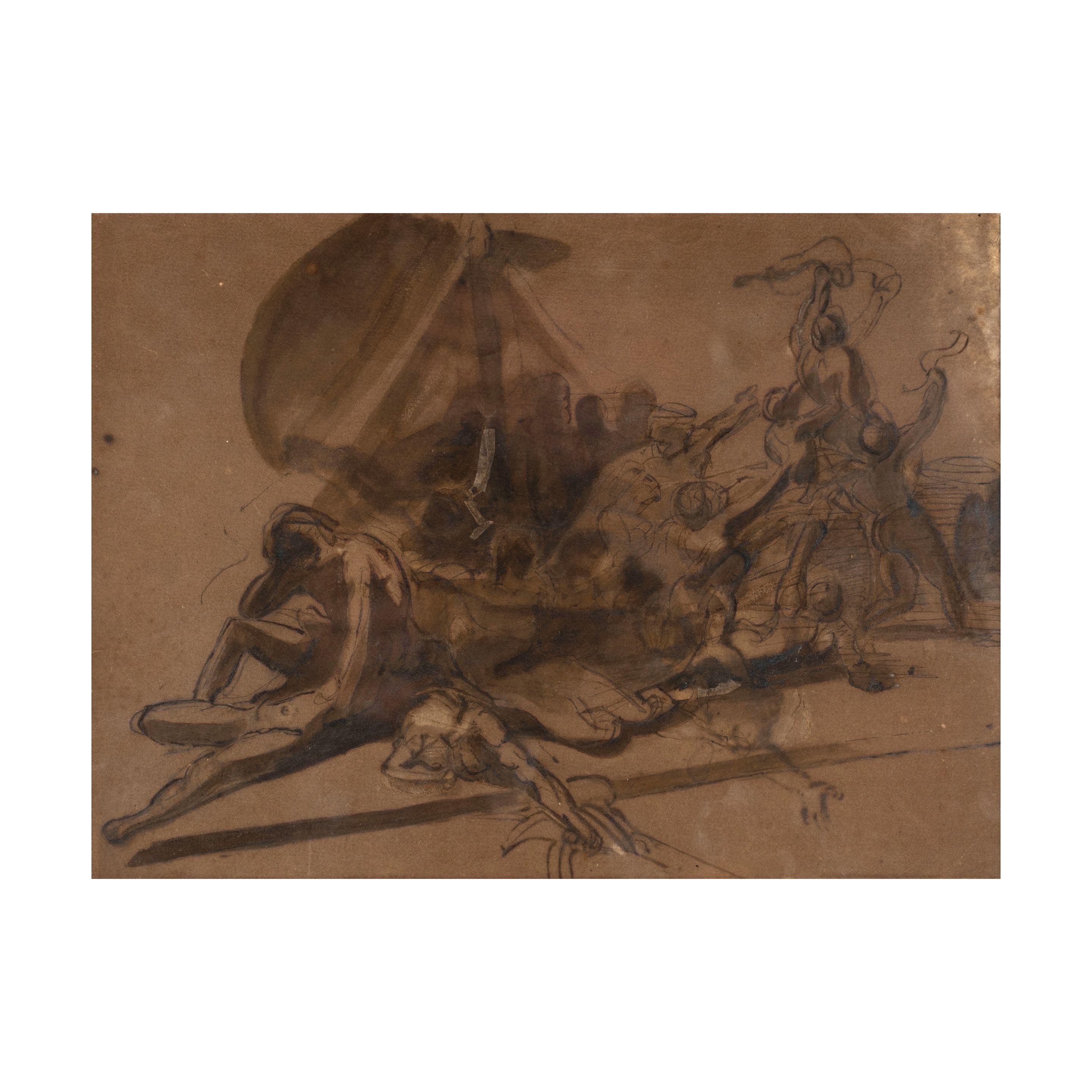Théodore Géricault - Étude d\'ensemble pour le Radeau de la Méduse (recto);