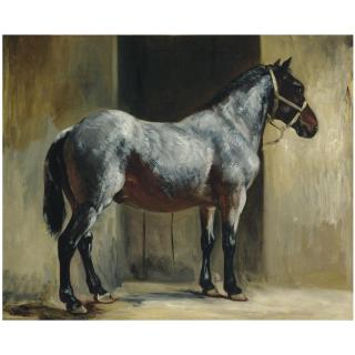 Théodore Géricault - French Cheval Attache A La Porte De L\'Ecurie