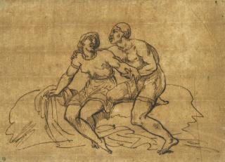 Théodore Géricault - French couple De Noirs Assis Sur Un Rocher