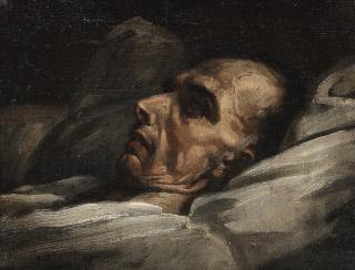 Théodore Géricault - Portrait of a man, probably the engraver Francois Godefroy (d. 1819), on his deathbed
