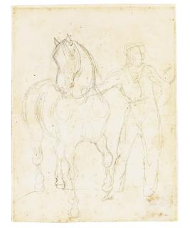 Théodore Géricault - Recto: A Man Leading A Horse; Verso: A Study, Possibly For The Start Of The Race Of The Barberi Horses