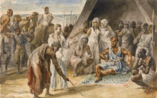 Théodore Géricault - The Minister Of King Zaïd Traces A Map Of Europe In The Sand