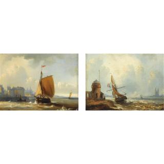 Théodore Gudin - A Sailingvessel Along The Coast