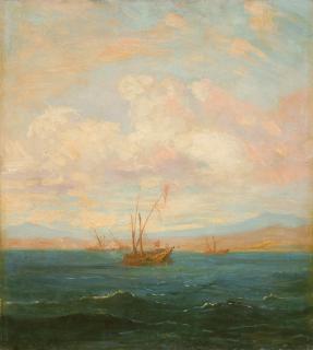 Théodore Gudin - Eine Galeere vor der arabischen Küste.