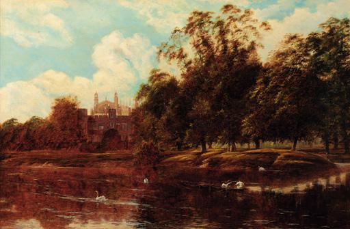 Theodore Hines - Eton College from the Thames