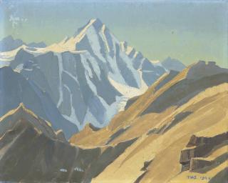Theodore Howard Somervell - A Mountain Landscape, Probably At Kulu, North West India