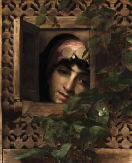 Theodore Jacques Ralli - An Oriental woman at a window