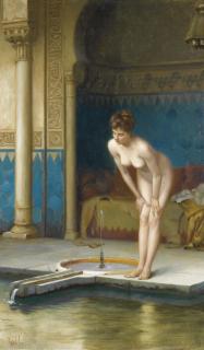 Théodore-Jacques Ralli - Jeune Femme Au Bainthéodore-Jacques Ralli ; Young Woman At The Bath ; Signed Lower Left ; Oil On Canvas