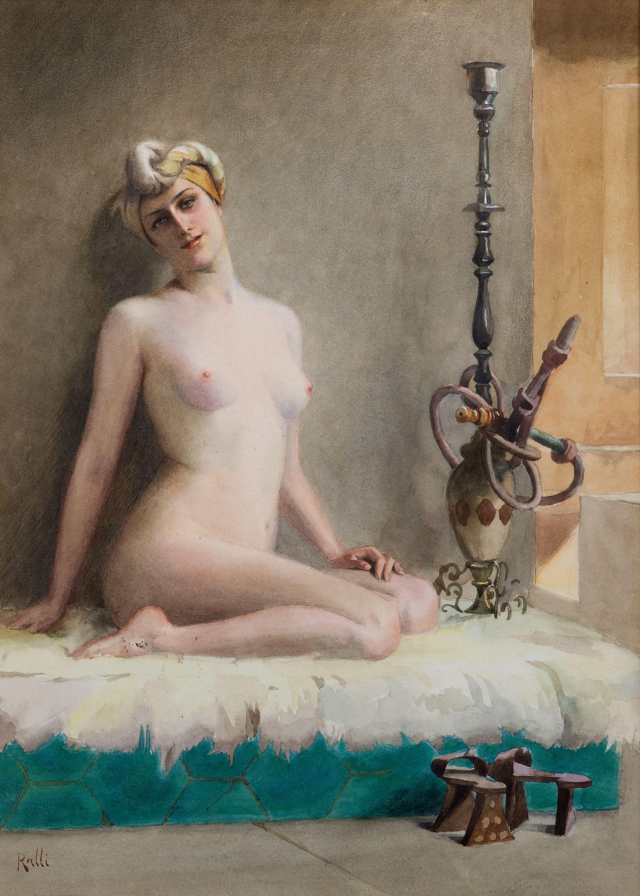 Théodore Jacques Ralli - Odalisque après le bain